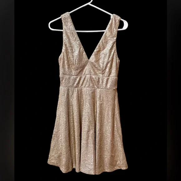 Lulus | Dresses | Lulus Gold Glitter Sequin Vneck Skater Dress | Poshmark Lulus | Dresses | Lulus Gold Glitter Sequin Vneck Skater Dress | Poshmark